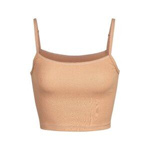 SKIMS Logo Pointelle Rib Camisole in Ochre Size Medium